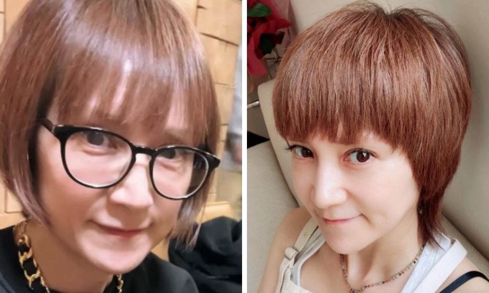 現在の鈴木蘭々（左：メガネ姿の自撮り）と、2020年頃（右：ショートヘアでナチュラルな表情）を並べた比較画像。落ち着いた大人の雰囲気と自然体の変化がわかる。