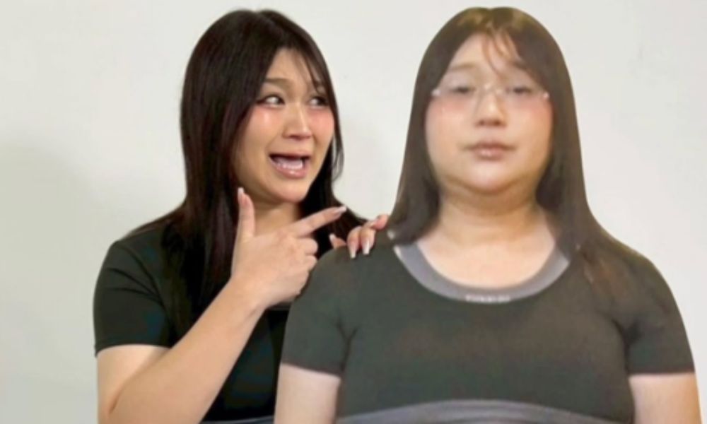 りんごちゃんの缶詰ダイエット前後の比較画像。ビフォーとアフターで体型の変化がわかる写真