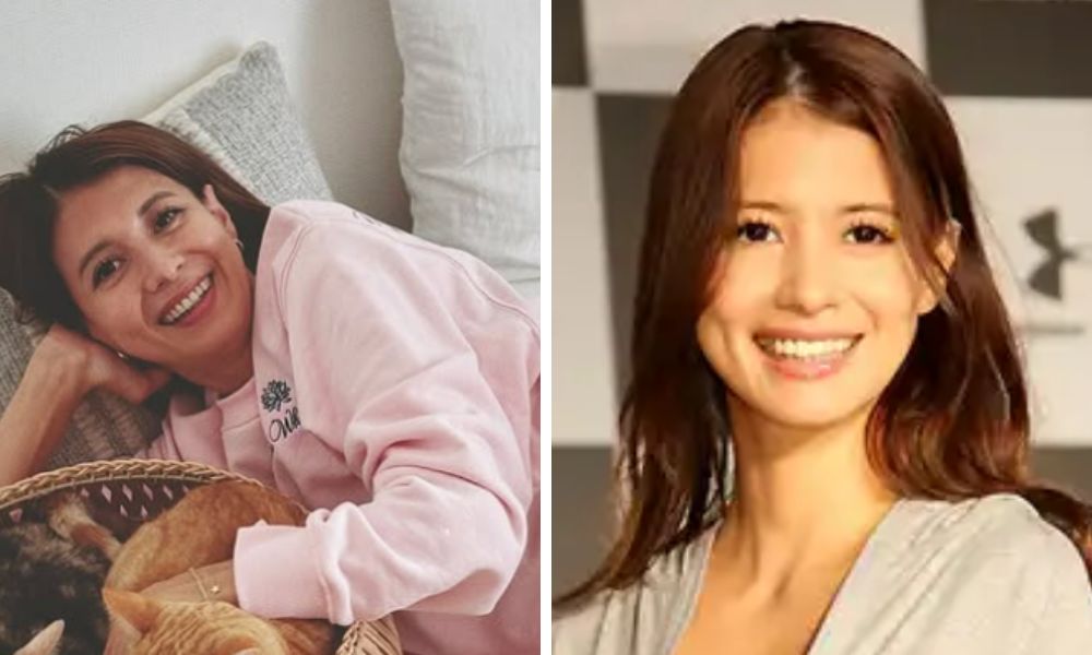 2012年頃の吉川ひなのと2025年の比較画像。長女出産前後のナチュラルな笑顔と、現在のリラックスした自然体の表情を並べたビジュアル。