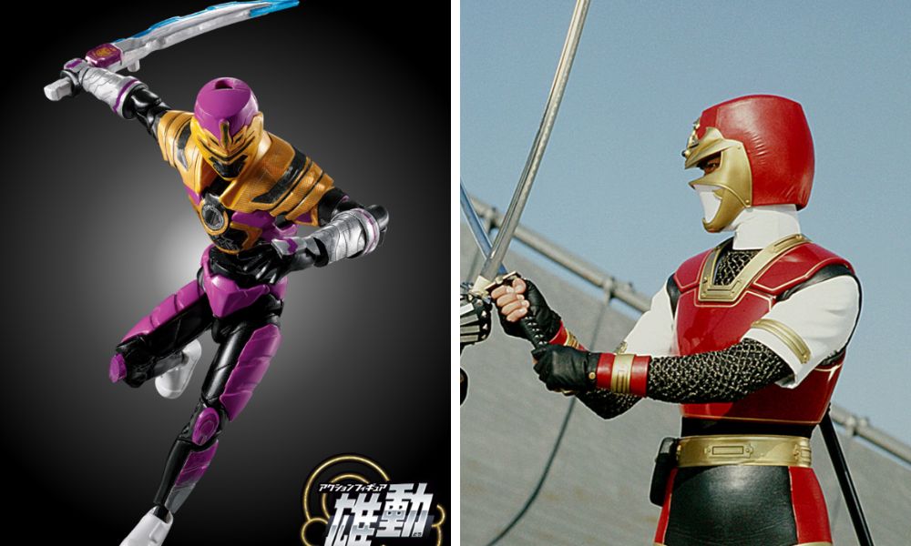 ギャバンライヤとジライヤの戦闘シーン比較画像、剣を使ったアクションスタイルの共通点がわかるビジュアル